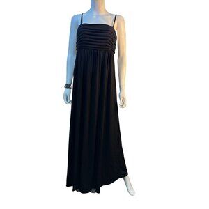 Jessica McClintock Maxi Dress With Ruched Bodice Black MSRP $152 Size 10 NWT